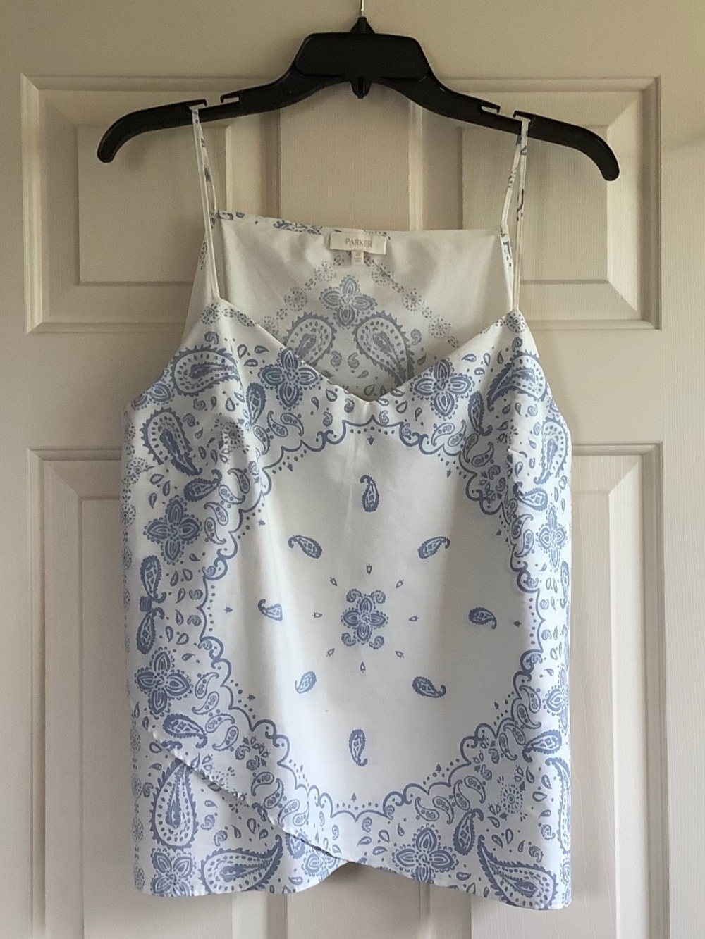 Parker Tulip Hem Paisley Print Cotton Camisole New Ivory SZ 10